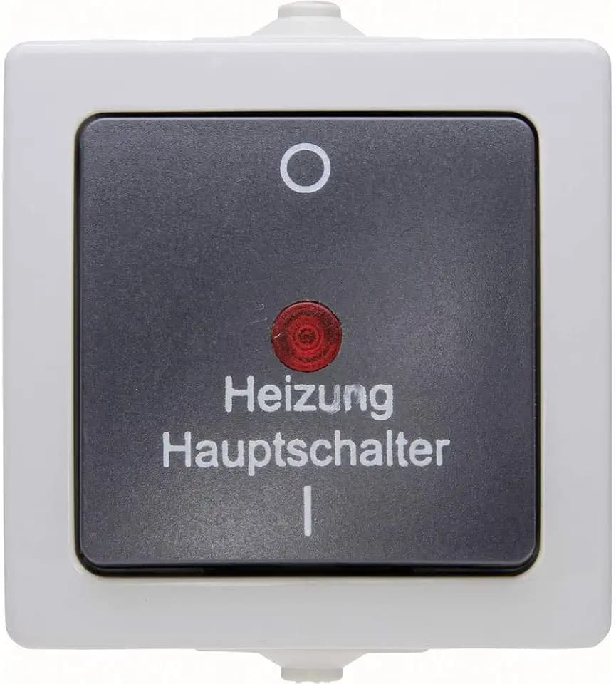 Kopp Nautic Heizungshauptschalter, Aufputz, für Feuchtraum, 250V (10A), IP44, grau, 565356002