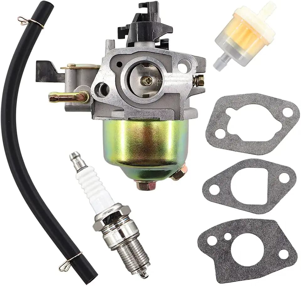 MCHNIC Vergaser mit Dichtung Zündkerze Satz für Honda GXV120 GXV140 GXV160 Motor HR194 HR195 HR214 HRA214 HR215 HR216 HRA216 HRC216 HRB475 HRB 475 HR2150 Rasenmäher