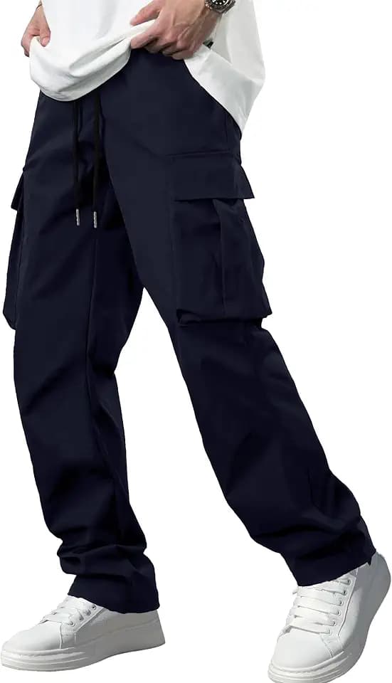 Comdecevis Herren Lässige Hose Comdecevis Lässige Cargohose für Herren, Workout, Jogginghose, Stretch-Sweathose, Wandern, Kordelzug, Taktische Hose mit Mehreren Taschen