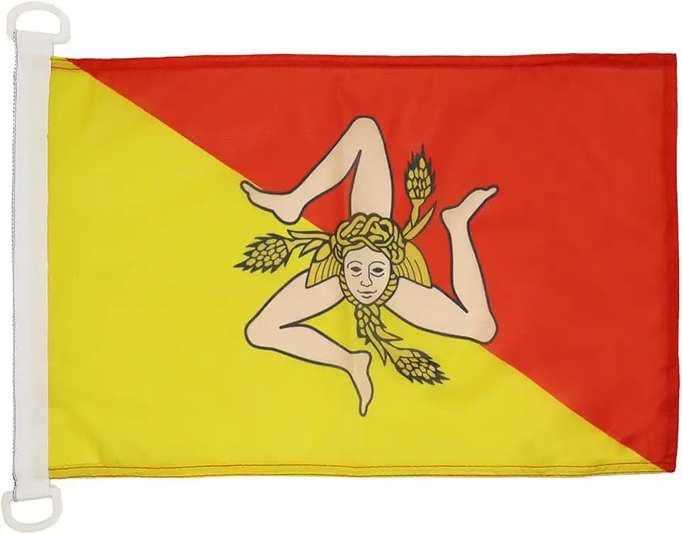 AZ FLAG Bootsflagge Sizilien 45x30 cm Mesh-Polyester Kunststoffringe