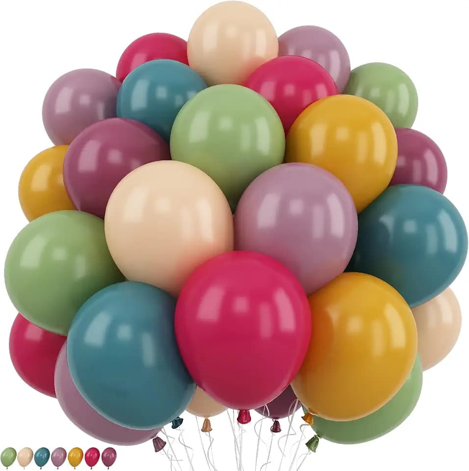 Boho Rainbow Balloons Retro Colorful Floral Balloon Assorted Colors Groovy Garden Wild Flower Daisy Baby in Bloom Baby Shower Birthday Balloons Party Decorations, Vintage Pink Blue Green Yellow Purple