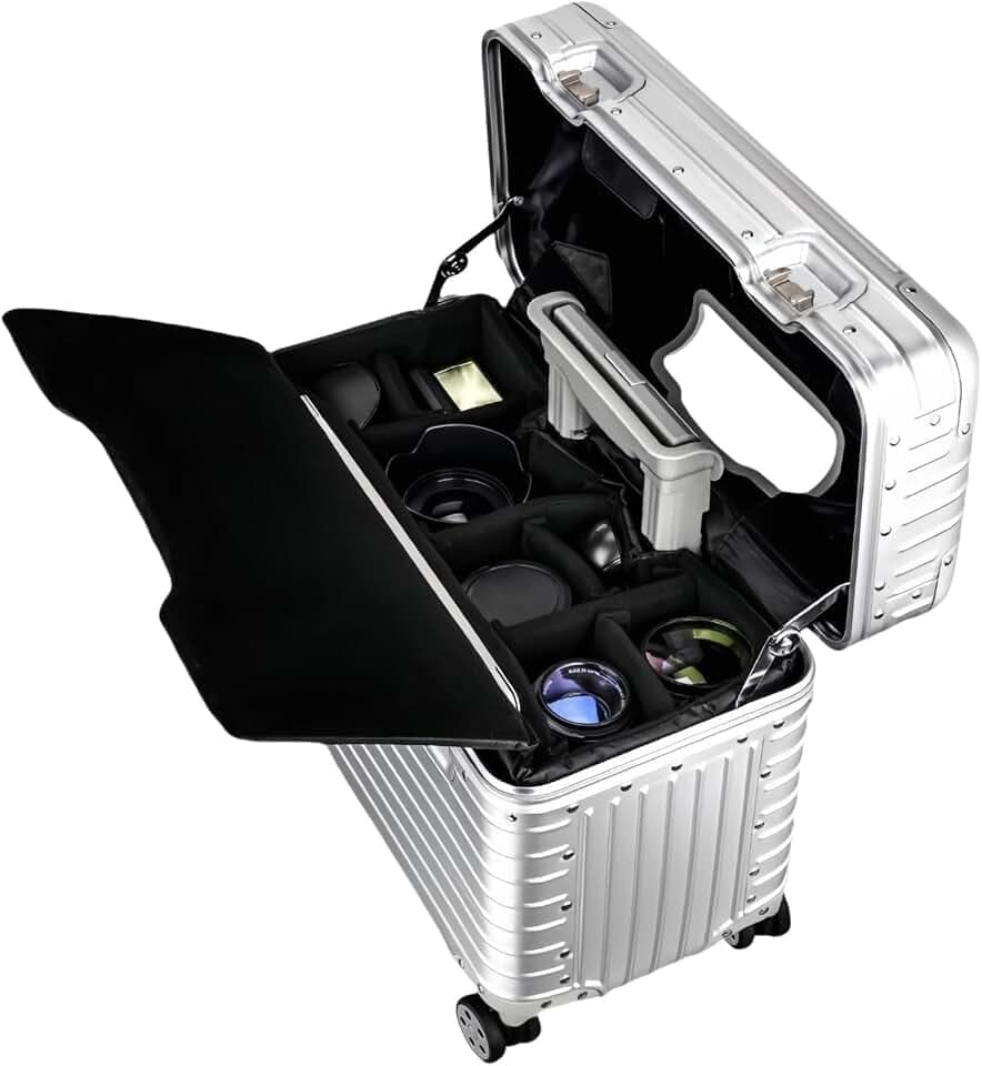Full Aluminum Rolling Camera Bag 18" Camera Case