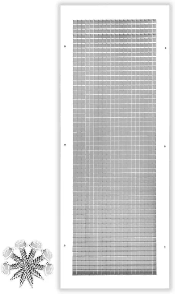 14" x 32" or 32" x 14" Cube Core Eggcrate Return Air Grille - Aluminum Rust Proof - HVAC Vent Duct Cover - White [Outer Dimensions: 15.75 x 33.75]