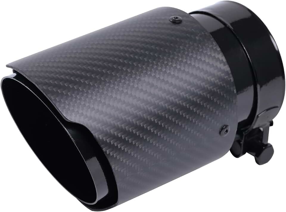 Carbon Fiber Exhaust Tip 2.25" Inlet to 4"Outlet, Universal Tailpipe 2.25 Inch Exhaust Muffler Tip (Matte)