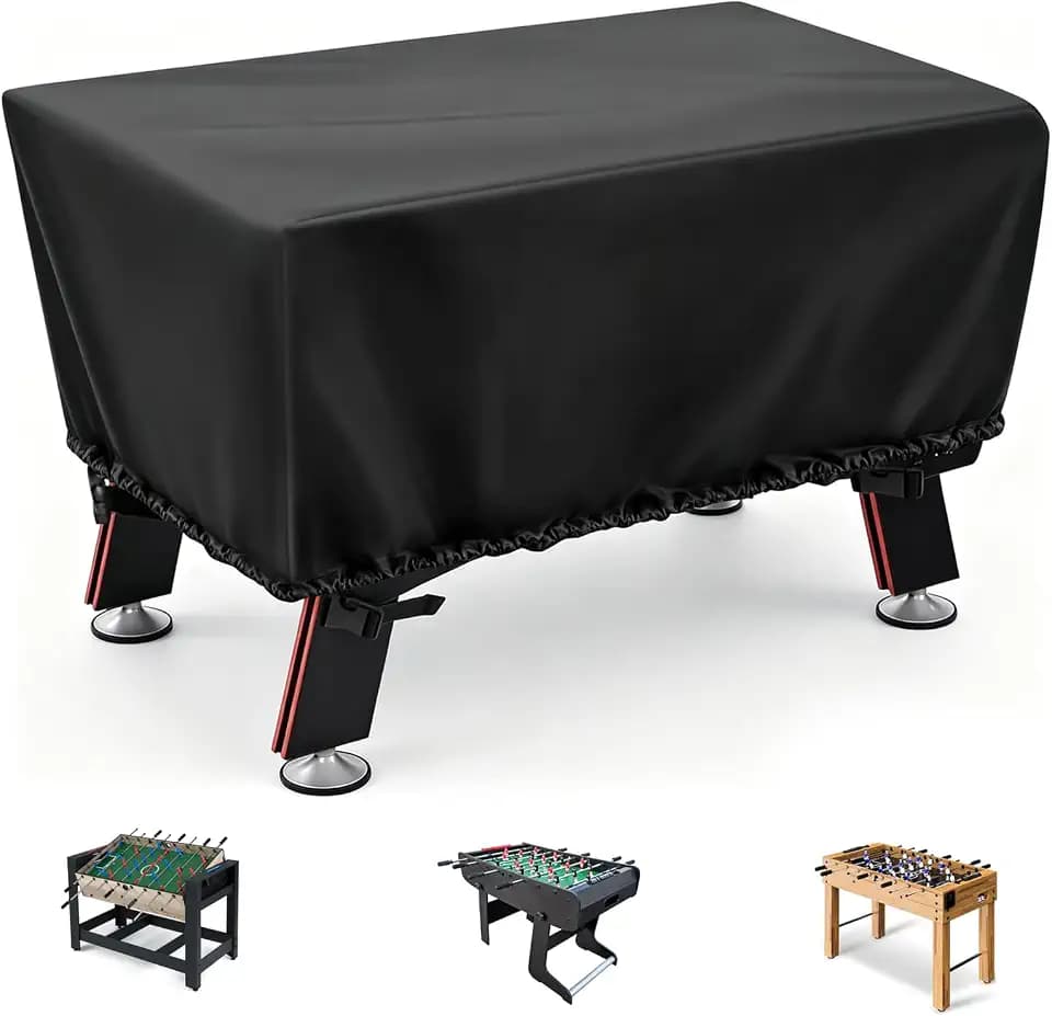 Foosball Table Cover - Onlyme Table Football Cover Waterproof for Foosball Table Adults, Dustproof Soccer Table Cover Rectangular, Black, 160x115x50cm