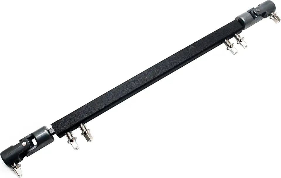 Double Kick Drum Pedal Drive Shaft Steel Bass Drum Pedal Linkage Connector Arm for Drum Kit Percussion Instrument Parts (Black)