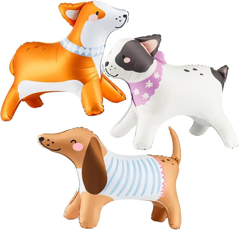 Standing Pet Dog Balloons Set Kids Party Decorations (3Pcs)