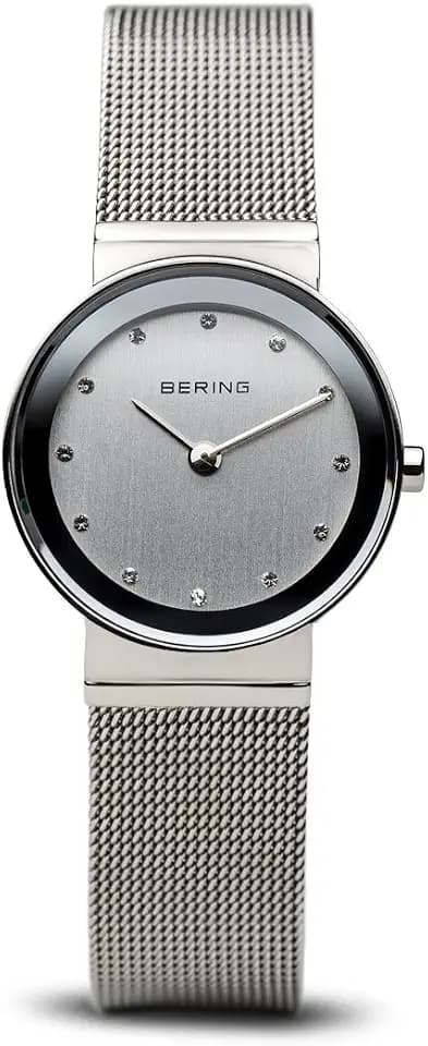 Bering Damen Quarz Uhr | Armbanduhr 26 mm Edelstahlgehäuse und Zifferblatt | Milanaisearmband | Saphierglas | 5 ATM | 10126