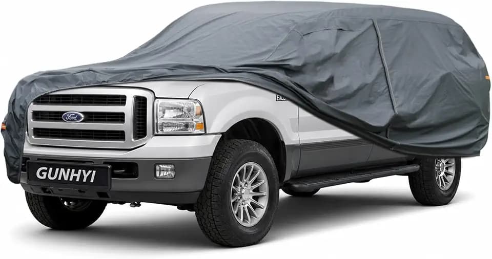 GUNHYI Premium Car Cover Custom Fit Ford Excursion, 16 Layers Heavy Duty Car Cover Waterproof All Weather with Zipper Door for Sun Rain Snow Dust Uv Protection
