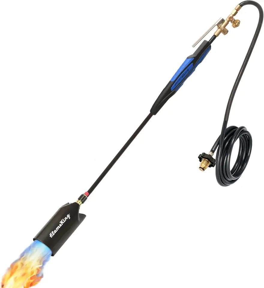 Flame King Propane Torch Kit Heavy Duty Weed Burner, 500000 BTU, Self-Igniting with 10-FT Hose Regulator Assembly, 39 inches Long