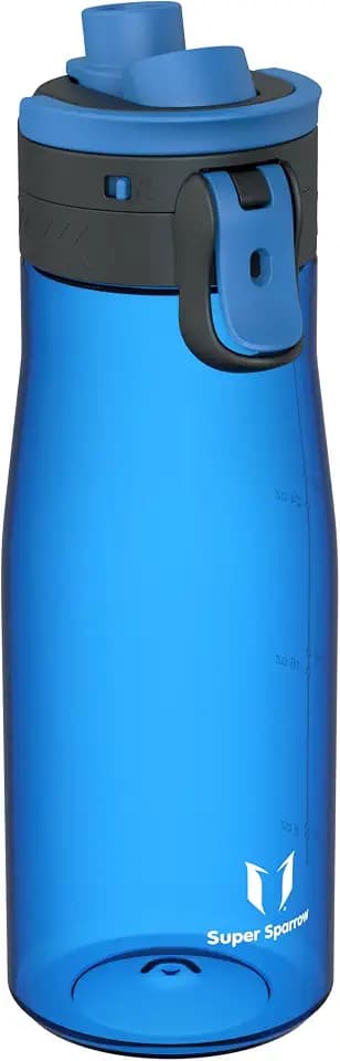 Super Sparrow Trinkflasche 1L - Tritan Wasserflasche - BPA-frei - Ideale Sportflasche - EIN-klick Schnellfluss TouchGulp Trinkflaschen - Leicht, Nachhaltig