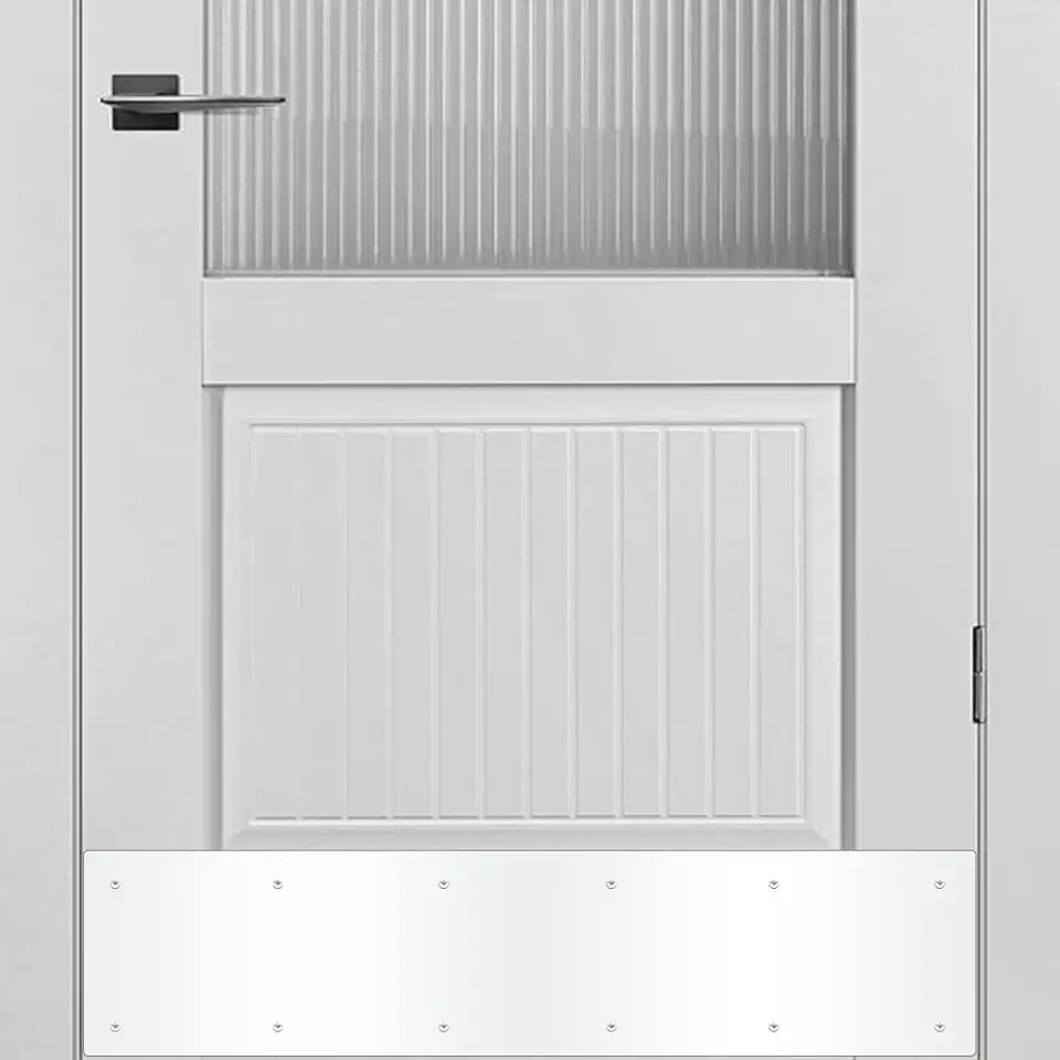 2pcs 34×8Inch Aluminum Door Kick Plates for Exterior Doors – Decorative Protection to Prevent Damage from Kicking – Stylish and Durable Door Kick Plate(White)