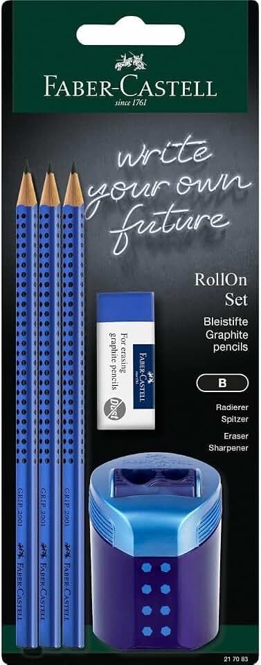FABER-CASTELL - Schreibset Grip 2001 Blau, 5-teilig