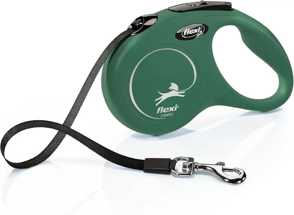 flexi® Classic S Hunde Roll-Leine, 5m Gurt, olivgrün