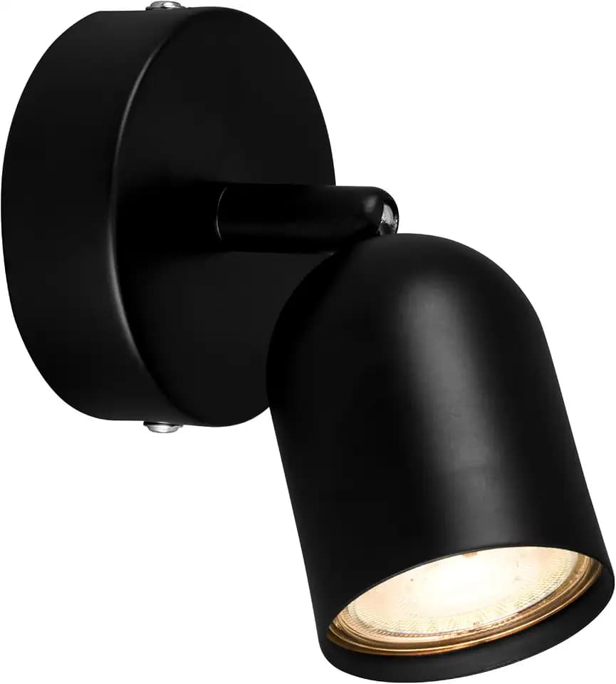 BRILONER - Leselampe, Wandleuchte Innen, GU10, max. 9 Watt, Schwenkbar, Lampe, Wandlampe Innen, Wohnzimmerlampe, Bürolampe, Flurlampe, Leseleuchte, 13x8x8,5 cm (LxDxH), Schwarz-Metall