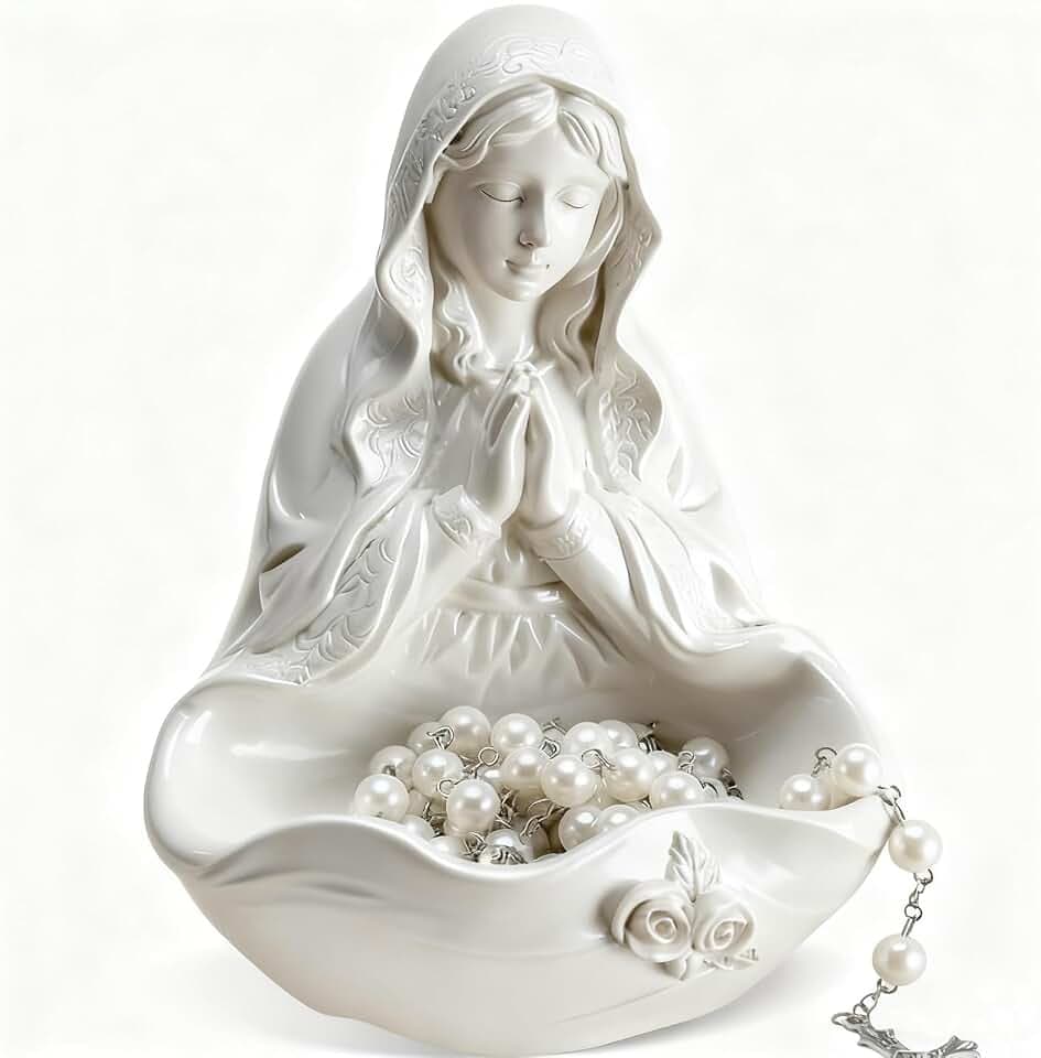 Lineshading Mary Rosary Holder Statue, Novelty, Bright White