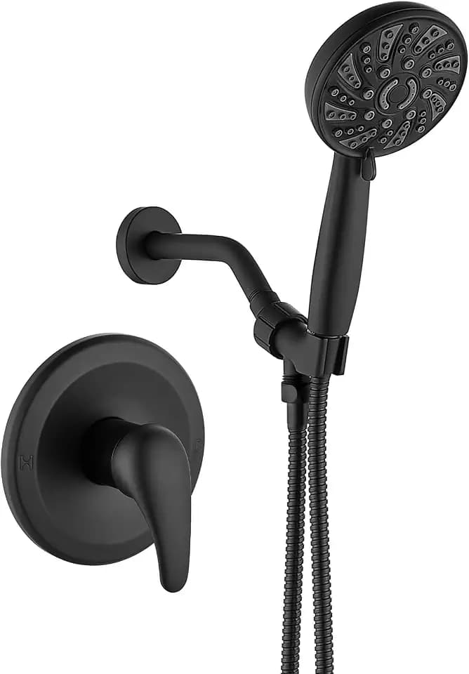 gotonovo Shower Faucet Set with Valve Kit 6 Mode Handheld Matte Black
