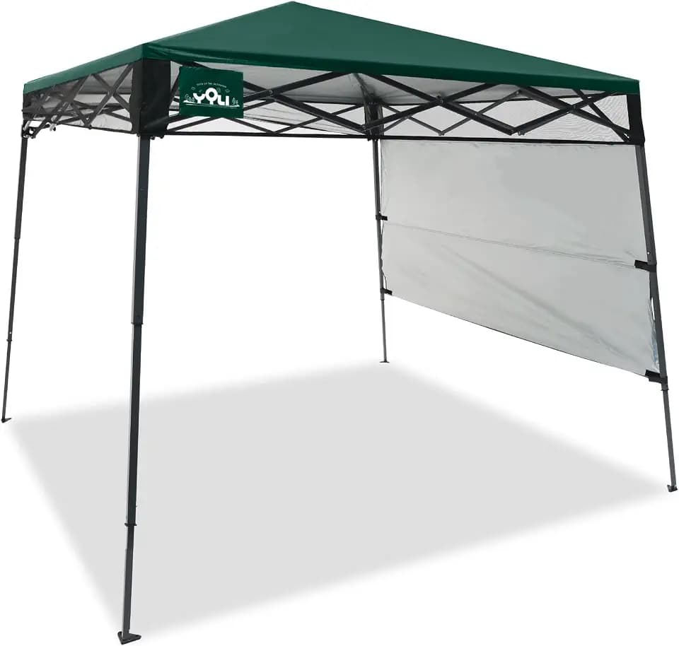 YOLI Go!Shade 36 Instant Pop-Up Canopy, 7x7 Lightweight Backpack Shelter with Attached Wall & UV Protective Top - Deep Forest Green