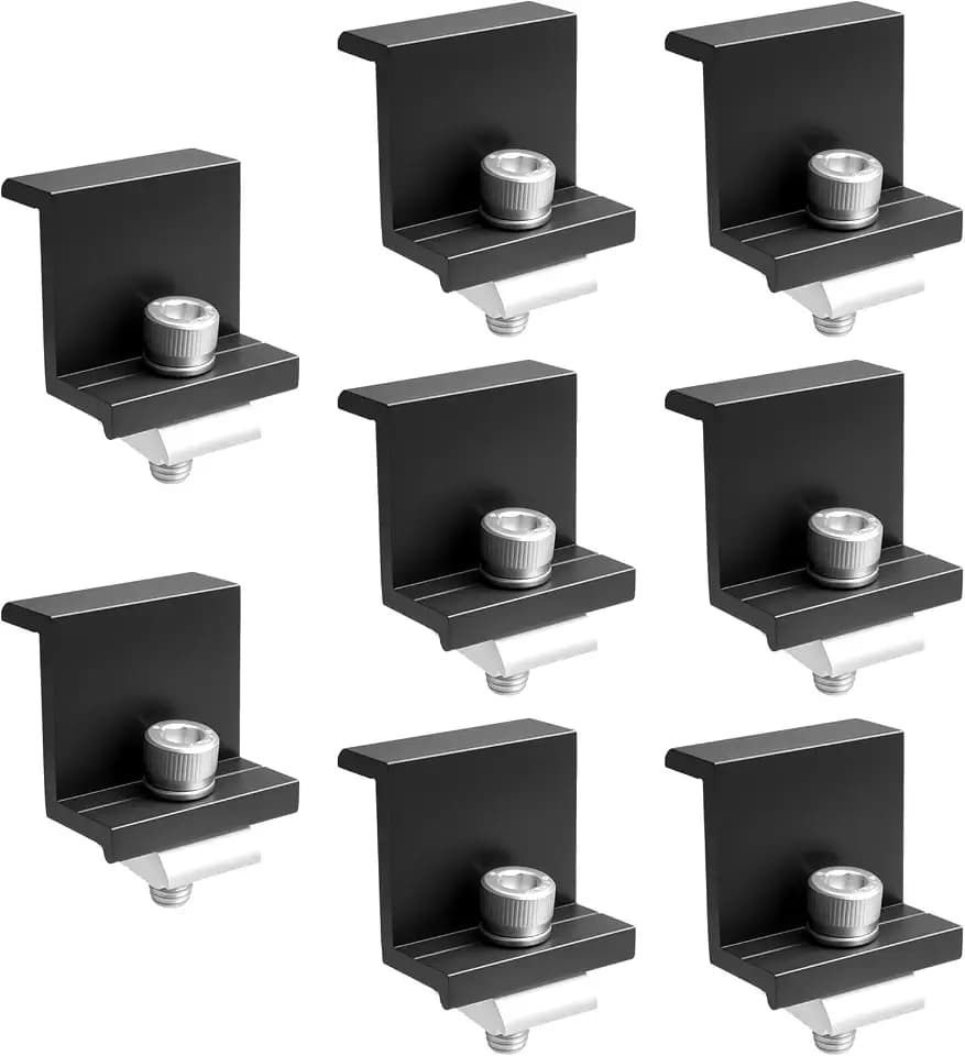 8 Stk. Solarmodul Halterung Endklemmen, Photovoltaik Solarpanelen Randklemme Halterungen, Solar Panel Solarmodul Befestigung Halterung Befestigungssystem für Solarpanel 30 mm（Schwarz）