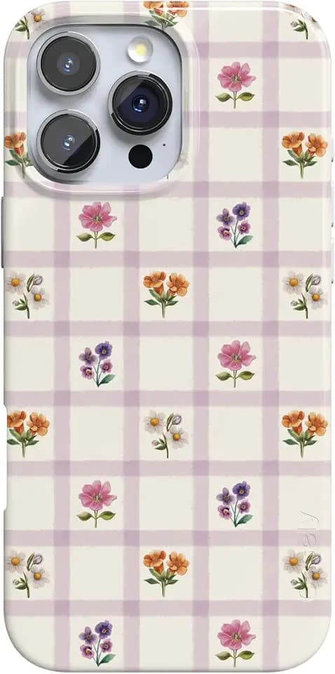 Casely iPhone 16 Pro Max Case | Meadow Check | Floral Gingham | Compatible with MagSafe | Classic Ultra Thin Design