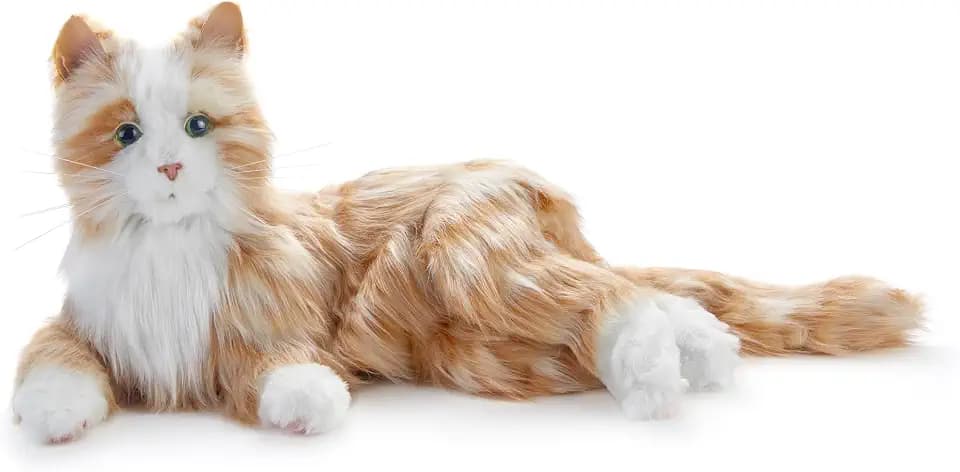 Ageless Innovation Joy For All Interactive Pet Katze – Naturgetreues, realistisches Haustier mit weichem Fell und beruhigendem Schnurren. Ohne Montage – Rotgetigert