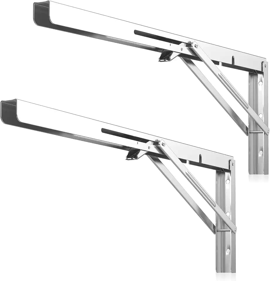 Loiion 500mm Professionelle Klappkonsole Schwerlast, Edelstahl Klappkonsolen Klappkonsole Tisch Klappregalhalterungen Klappträger Regalträger für Bänke und Regale (2 Stück)