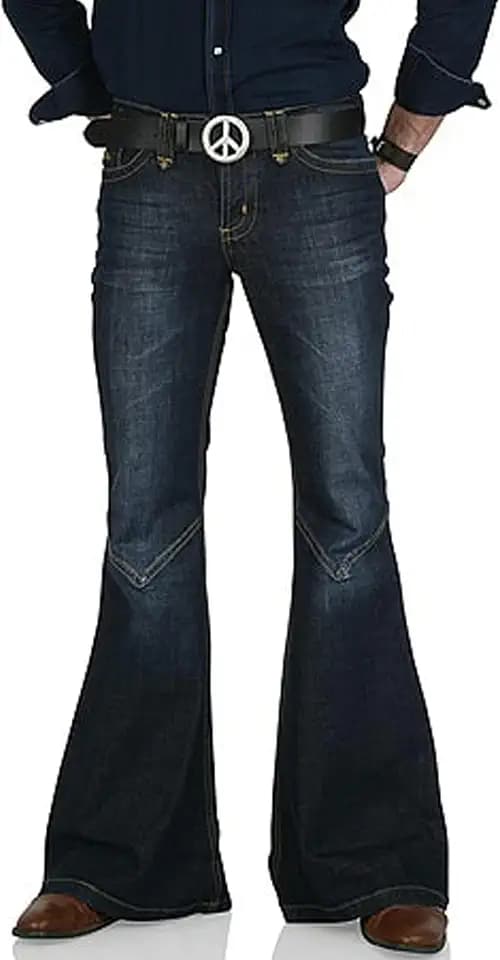 EVEDESIGN 70s Outfits Bell Bottom Pants for Men,Mens Bell Bottom Jeans Flared Jeans