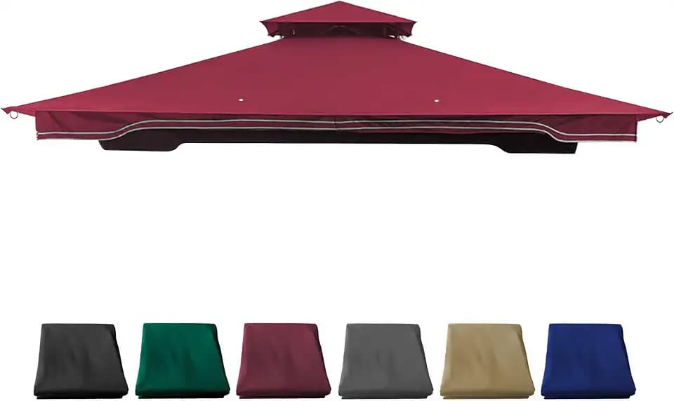 Replacement Canopy Top for Ocean State 10x12 FT Regency II Gazebo,Burgundy