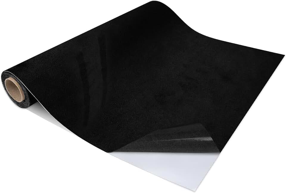 Premium Self-Adhesive Suede Fabric Wrap for Cars, Suede Car Interior Wrap for Dash Door Trim and Headliner, Stretchable Microfiber Suede Fabric Car Wrap DIY Interior Upgrade (Black, 40" x 60")