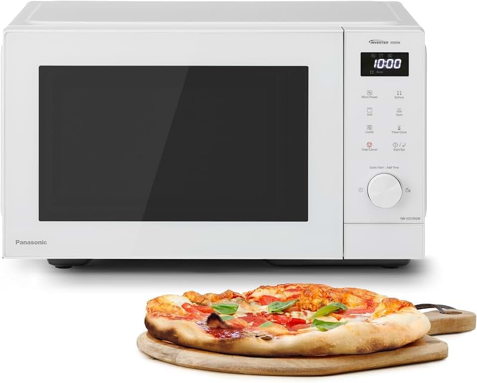 Panasonic NN-GD34QWEPG 29L Grill-Mikrowelle, 1000 W, automatisches Auftauen, Kombinationsgaren, Timer, Weiß