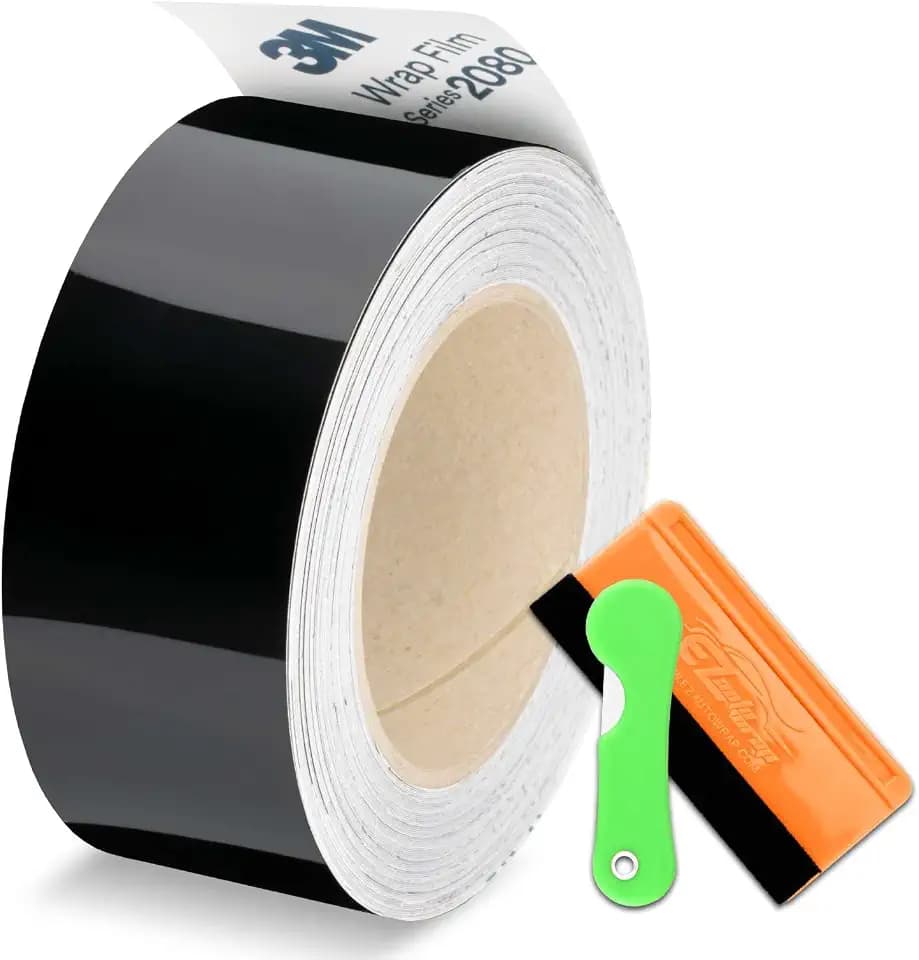 Gloss Black Auto Car Vinyl Wrap for Black Out Chrome Delete Window Trim Door Trim Cut from Authentic 3M 2080 2" x25Ft