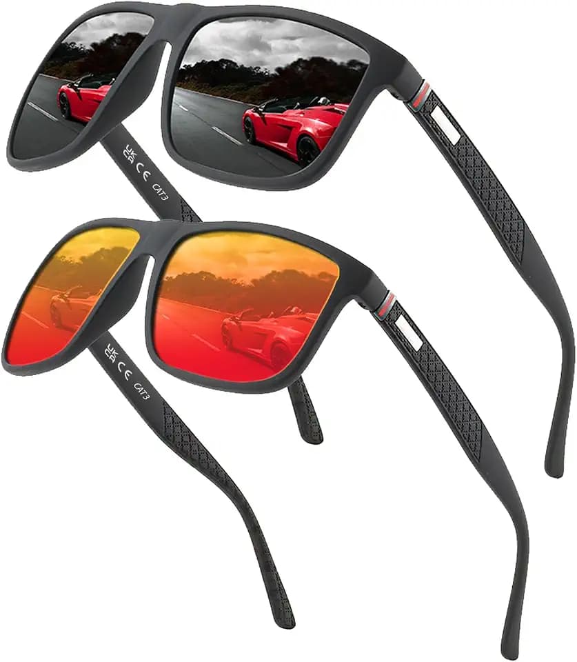 Perfectmiaoxuan Polarisierte Sonnenbrille Herren/Damen ; Vintage/Klassisch/Elegant Brillengestell; HD-Pilotobjektive; Golf/Fahren/Angeln/Reisebrille/Outdoor-Sportarten Mode Sonnenbrille
