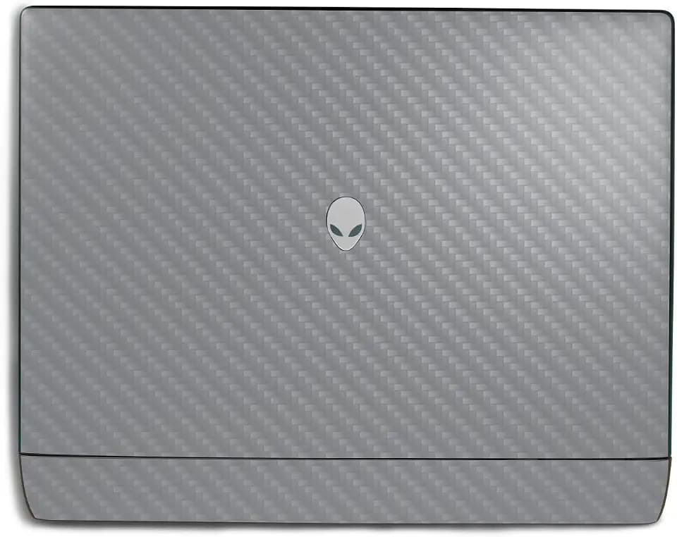Carbon Fiber Laptop Skin Compatible with Alienware 18 Area-51 (2025) - Solid Gray - Premium 3M Vinyl Protective Wrap Decal Cover - Easy to Apply | Crafted in The USA by MightySkins