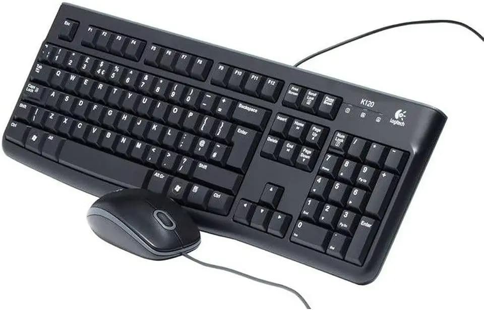 Logitech MK120 Kabelgebundenes Set mit Tastatur und Maus für Windows | US QWERTY-Layout - Schwarz