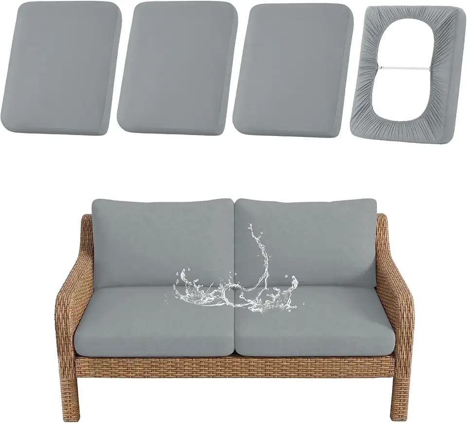 hyha Waterproof Outdoor Cushion Covers, Stretch Patio Slipcovers