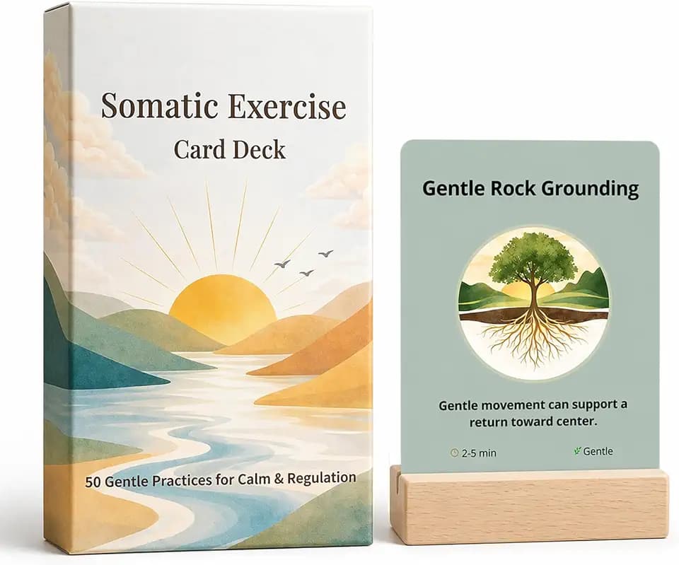 Somatic Therapy Cards - Nervous System Regulation Tools Gentle Practices for Calm and Balance, Grounding, Breathwork, Mindfulness, Gentle Movement