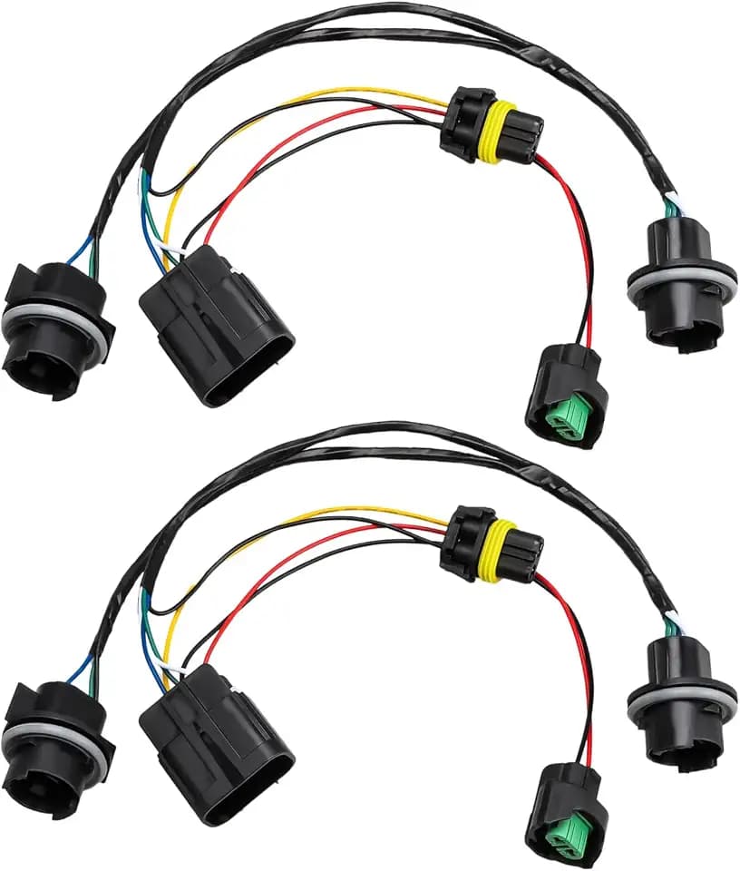 2PCS Headlight Wiring Harness Assembly Front Headlamp Socket Wire Compatible with Chevy Silverado 1500 2500HD 3500HD 2008 2009 2010 2011 2012 2013 2014 Replace# 15841609 25962806 645745