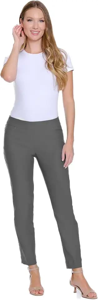 SLIM-SATION Womens Clothing | Misses Ankle Pants for Women | Pull On Pants for Women with Tummy Control & Pockets