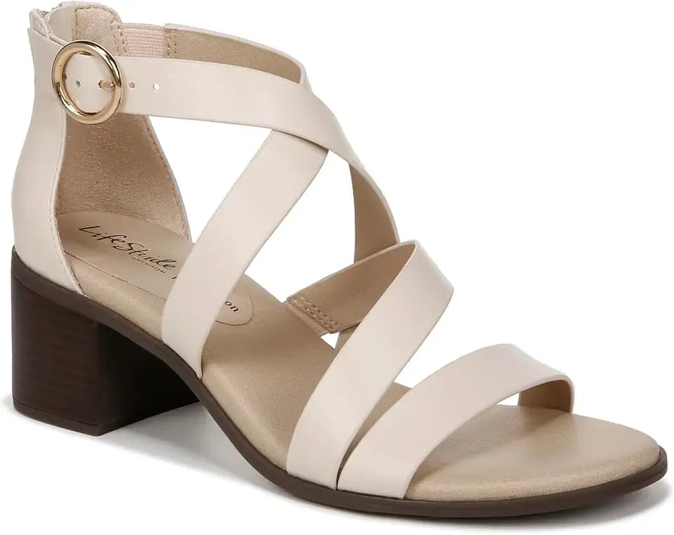 LifeStride Heritage Strappy Block Heel Dress Sandals