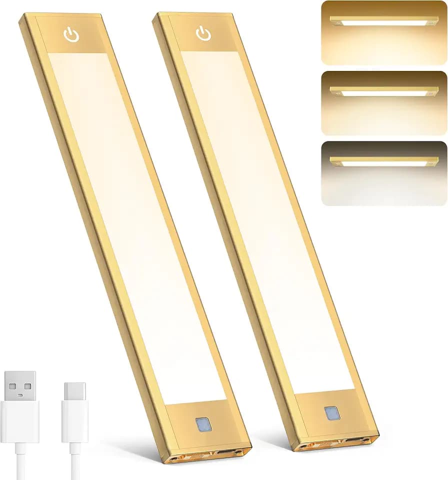 V4light Motion Sensor Cabinet Light, Rechargeable, Dimmable, 2Pcs, 9in