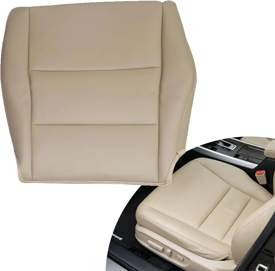Priprilod Tan Driver Side Bottom Replacement Seat Cover Compatible with Honda Accord 2008-2012 (4 Door Only), Microfiber Leather, Fit Heated & Power Seats