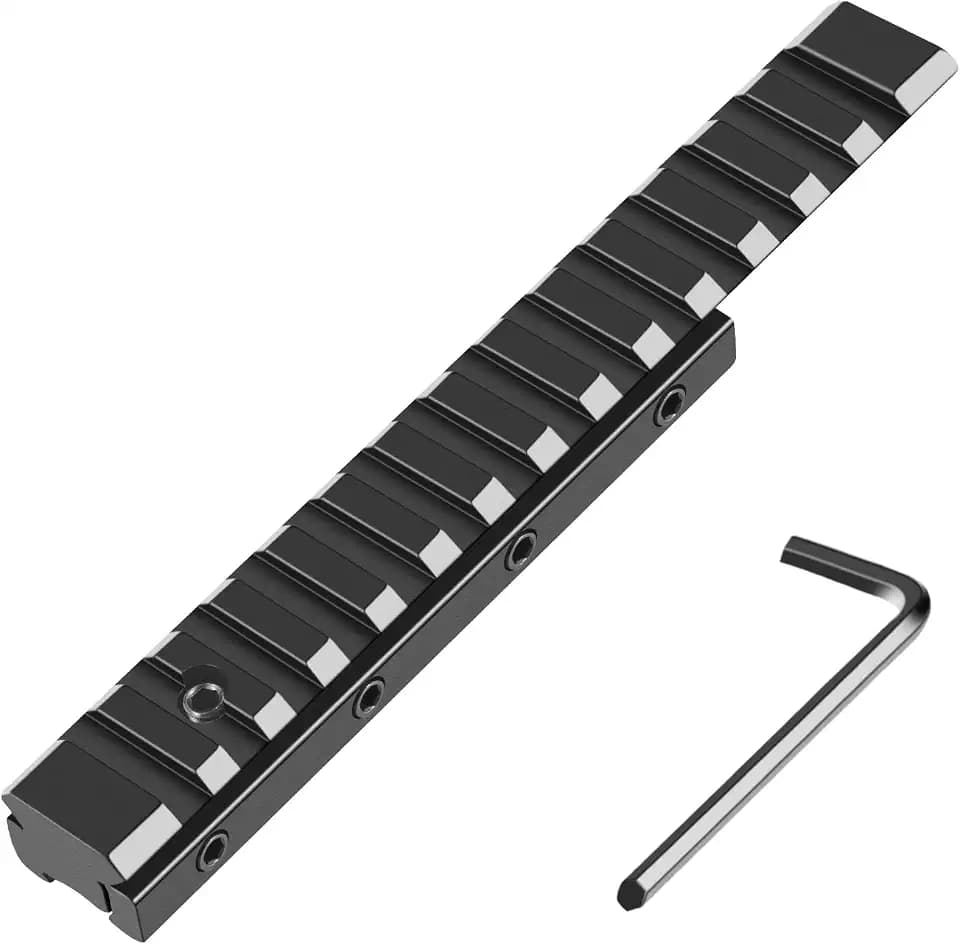 LONSEL 11mm Dovetail to 21mm Picatinny Rail Convert Adapter - 155mm/6.1" Long Extension Low Profile Scope Mount Converter Adaptor - Base Mount 3/8" to 7/8" Converter -14 Slots