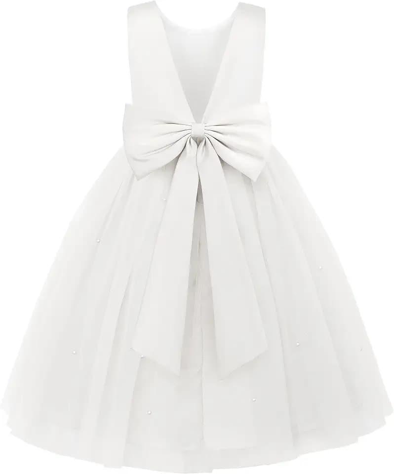 JerrisApparel Flower Girls Dress Wedding Satin Dresses Princess Birthday Party Prom Ball Gown