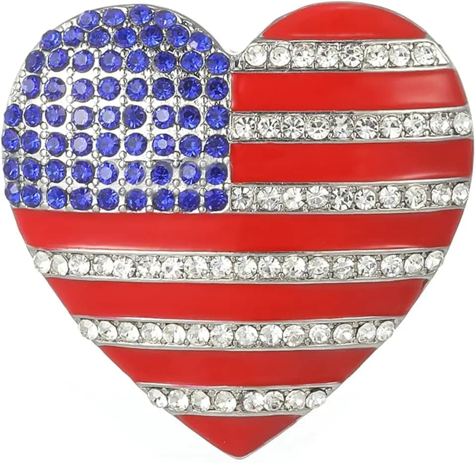 Madison Tyler Patriotic American Flag Bow Brooch Pin 4th of July Jewelry