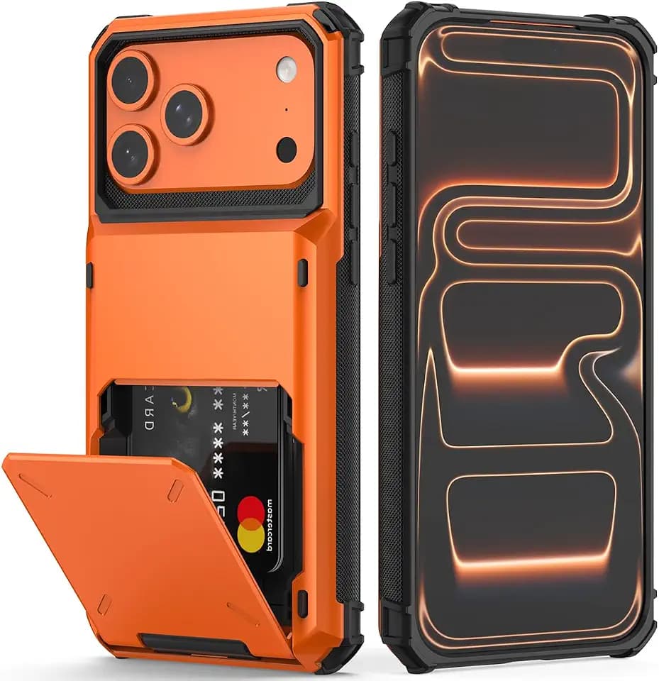 Nvollnoe for iPhone 17 Pro Max Case with Card Holder[Store 5 Cards]