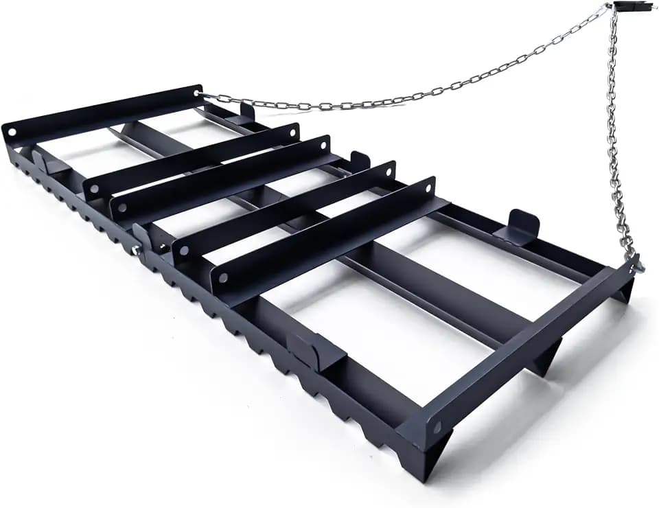 4FT Drag Harrow Driveway Grader, Heavy Duty Tow Behind Landscape Rake for for ATV, UTV, Tractor, Specially Designed for Smooth and Even Leveling, Lawn Leveling Rake, Land Leveling