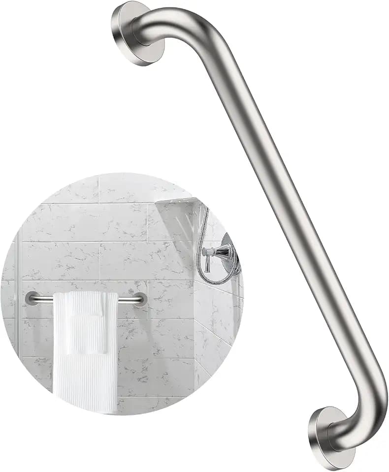 ZUEXT 16 Inch Brushed Nickel Bathroom Shower Grab Bar, Stainless Steel