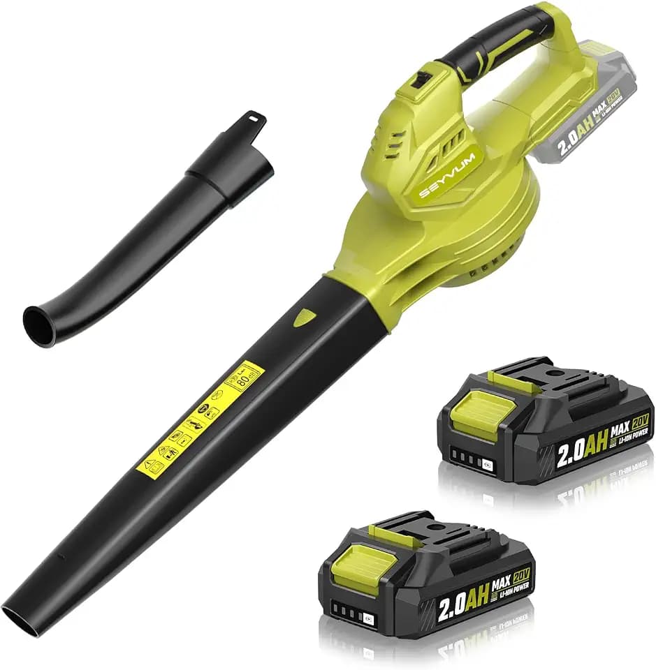 SEYVUM Leaf Blower 20V Cordless, with 2 x 2.0Ah Battery, 350 CFM 150 MPH
