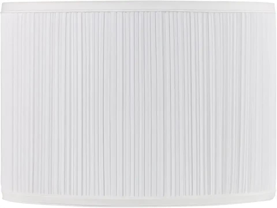Aspen Creative 31501, Mushroom Pleated Drum Contemporary Spider Lamp Shade, Rice White, 14" Top x 14" Bottom x 10" Height