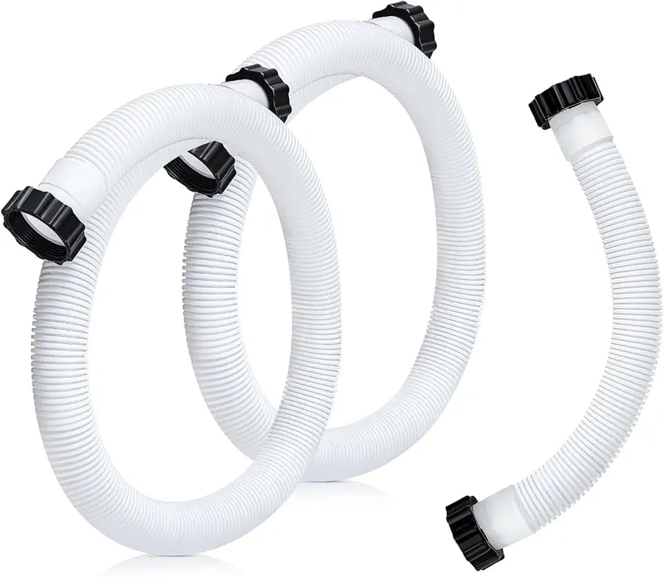 Glooglitter Pool Pump Replacement Hose 1.5" Diameter 2 Pcs 59" Long and 1 Pcs 16" Long Accessory Filter Hose for Sand Filter Pumps, Saltwater Systems for Above Ground Pools
